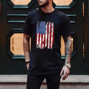 American Flag Vintage Distressed Patriotic Graphic T-Shirt