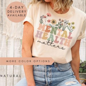 Be Kind to Your Mind Mental Health Floral Graphic T-Shirt