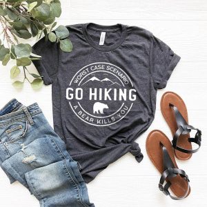 Go Hiking Bear Wilderness Forest Trail Graphic T-Shirt