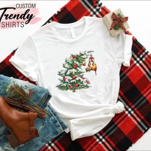 Meowy Christmas Tree Holiday Cat Lover Graphic T-Shirt