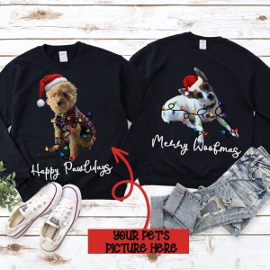 Merry Woofmas Custom Christmas Dog Lover Graphic T-Shirt