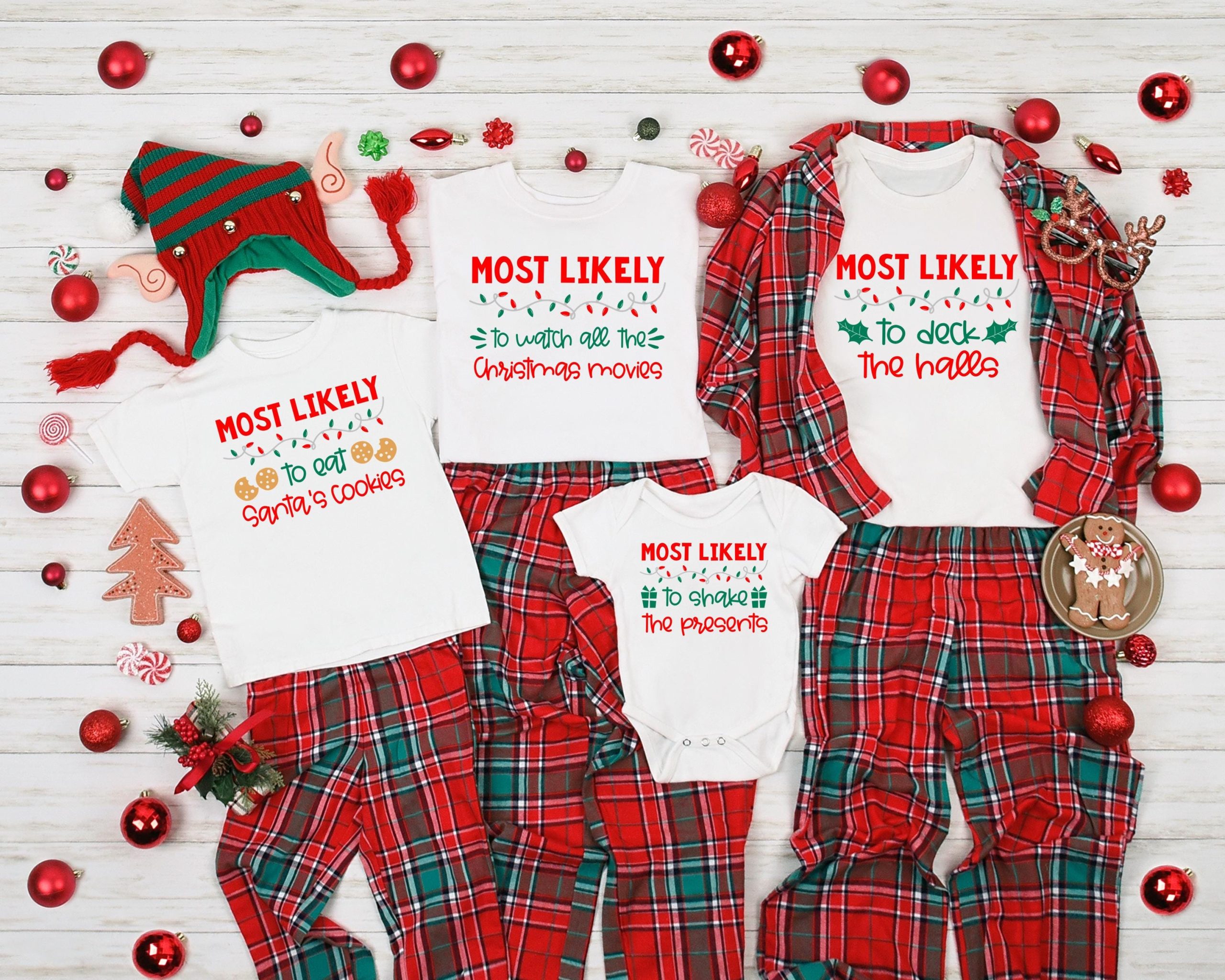Most Likely To Sneak Holiday Cookies Christmas Graphic T-Shirt