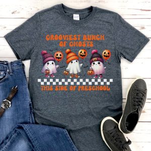 Halloween Teacher For Grooviest Ghost Spooky Graphic T-Shirt