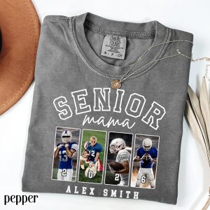 Custom 2026 Senior Football Mom Player Photo Graphic T-Shirt