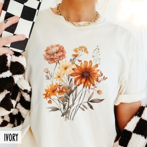 Cottagecore Fall Boho Flowers Theme Autumn Graphic T-Shirt