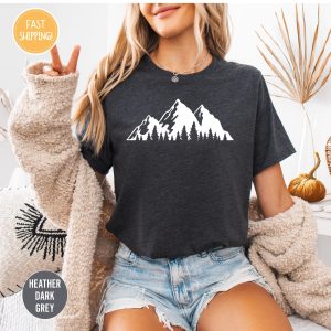 Mountain Hiking Camping Nature Mom Mountains Graphic T-Shirt