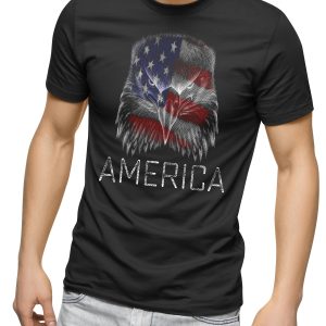 Eagle Flag Usa Men Patriotic Style American Graphic T-Shirt