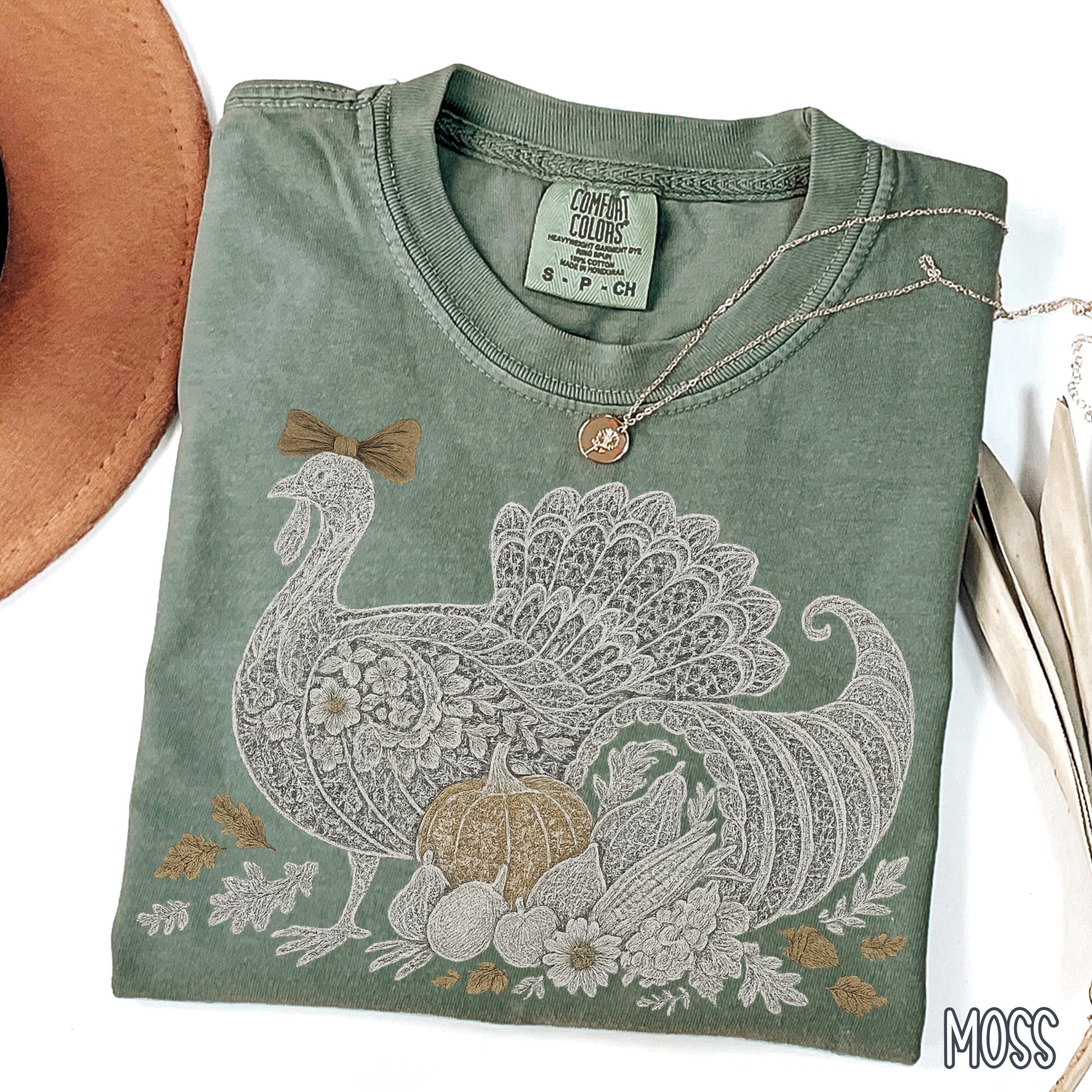 Cute Thanksgiving Turkey Lover Gift Lace Graphic T-Shirt