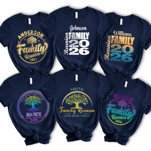 Custom Family Reunion 2026 Matching Group Graphic T-Shirt