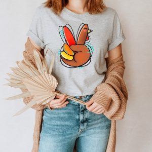 Thanksgiving Turkey Peace Gift Graphic T-Shirt