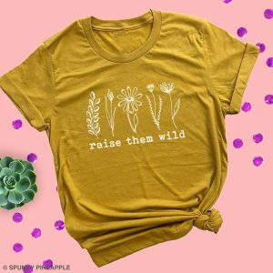 Raise Them Wild Flowers Mom Wildflowers Graphic T-Shirt