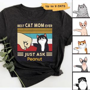 Personalized Best Cat Mom Ever Owners Graphic T-Shirt