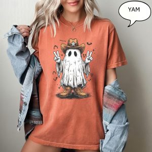 Halloween Ghost Western Cute Country Graphic T-Shirt