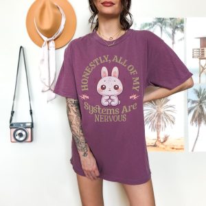 Kawaii Bunny Mental Health Funny Oversized Graphic T-Shirt