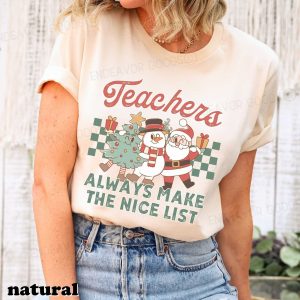 Teacher Christmas Retro Santa Clothes Graphic T-Shirt