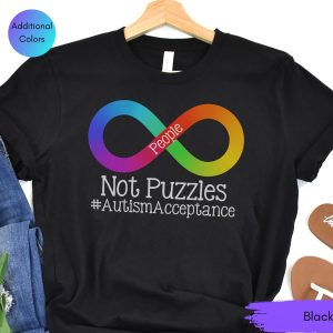 Autism Awareness Acceptance Rainbow Infinity Graphic T-Shirt
