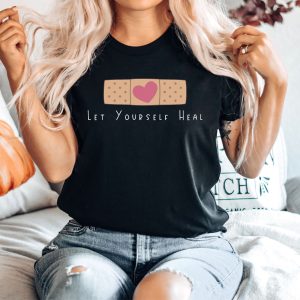 Mental Health Let Yourself Heal Inspirational Graphic T-Shirt