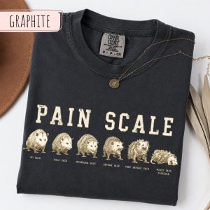 Funny Possum Pain Scale Opossum Medical Humor Graphic T-Shirt