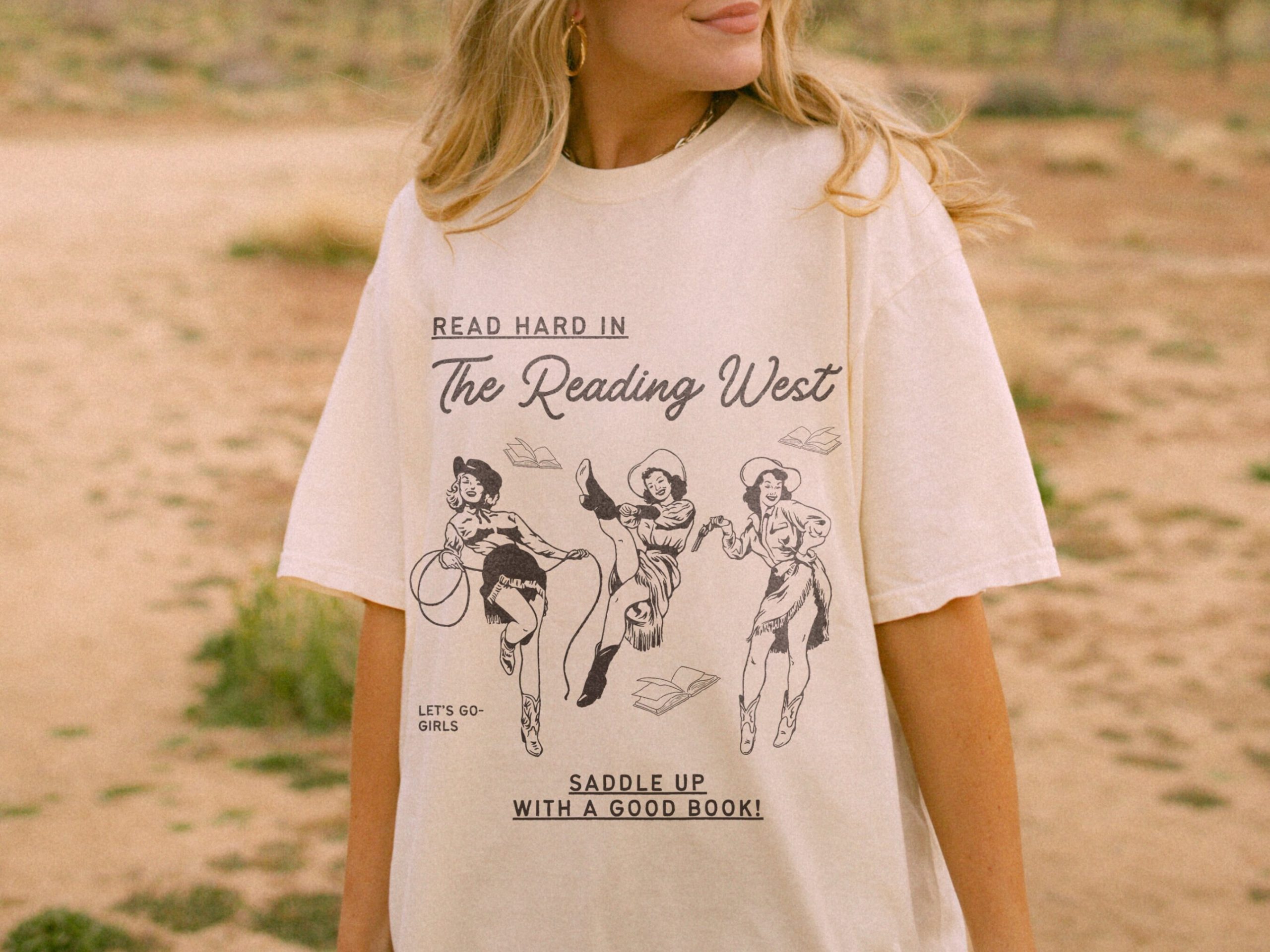 Bookish Cowgirl Cowboy Romance Hot Girls Read Graphic T-Shirt
