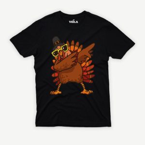 Dabbing Turkey Thanksgiving For Men Women V Graphic T-Shirt
