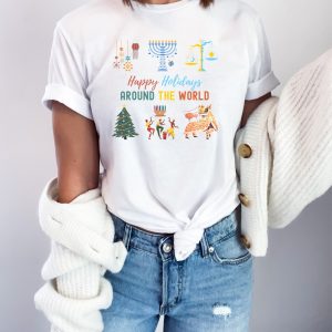 Teacher Holidays Around The World Christmas Graphic T-Shirt