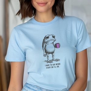 Funny Frog Coffee Weird Humor Sarcastic Lover Graphic T-Shirt
