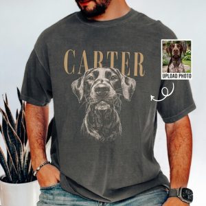 Custom Pet Photo Personalized Dog Portrait Graphic T-Shirt