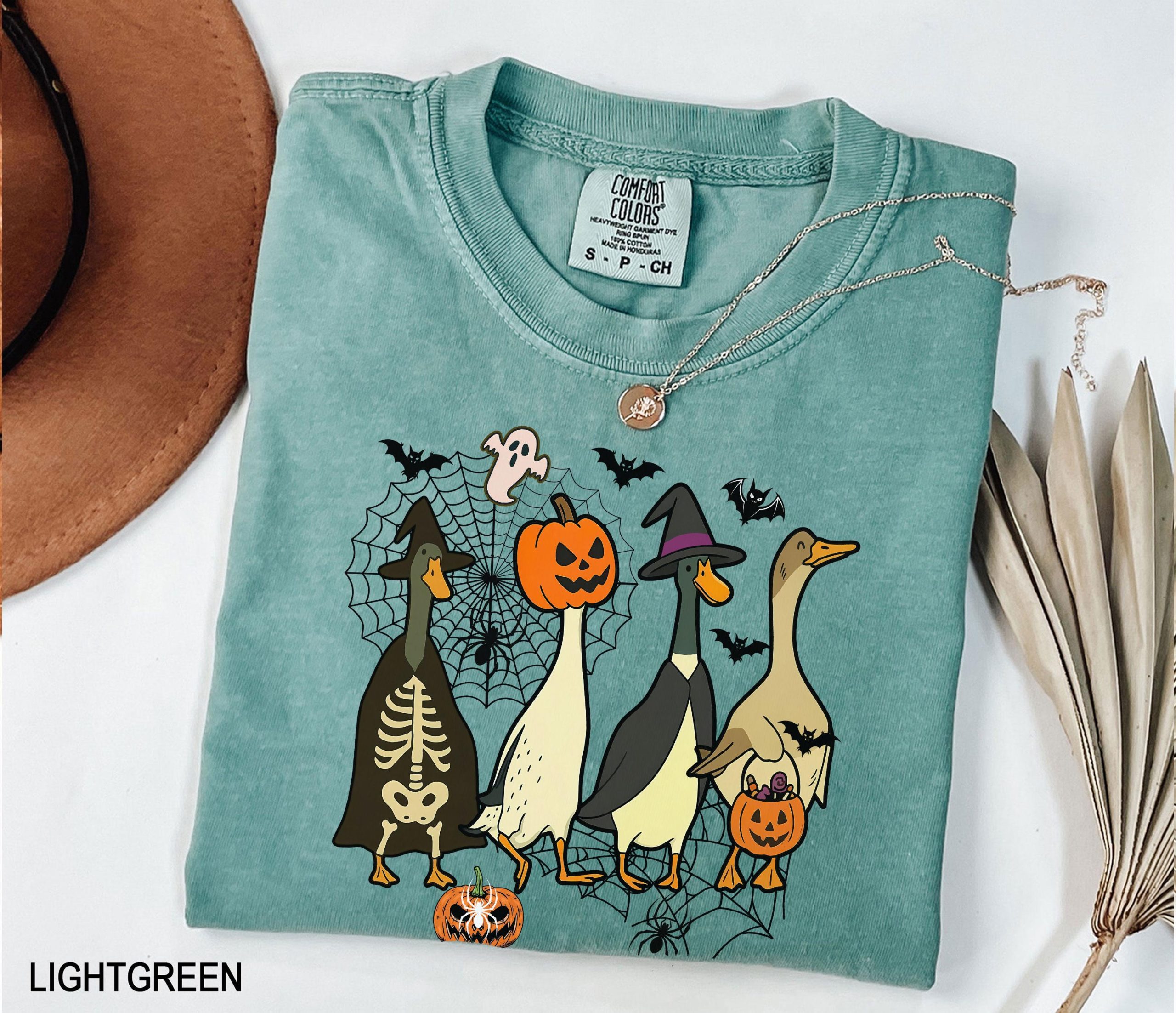 Halloween Goose Just A Spooky Funny Season Graphic T-Shirt
