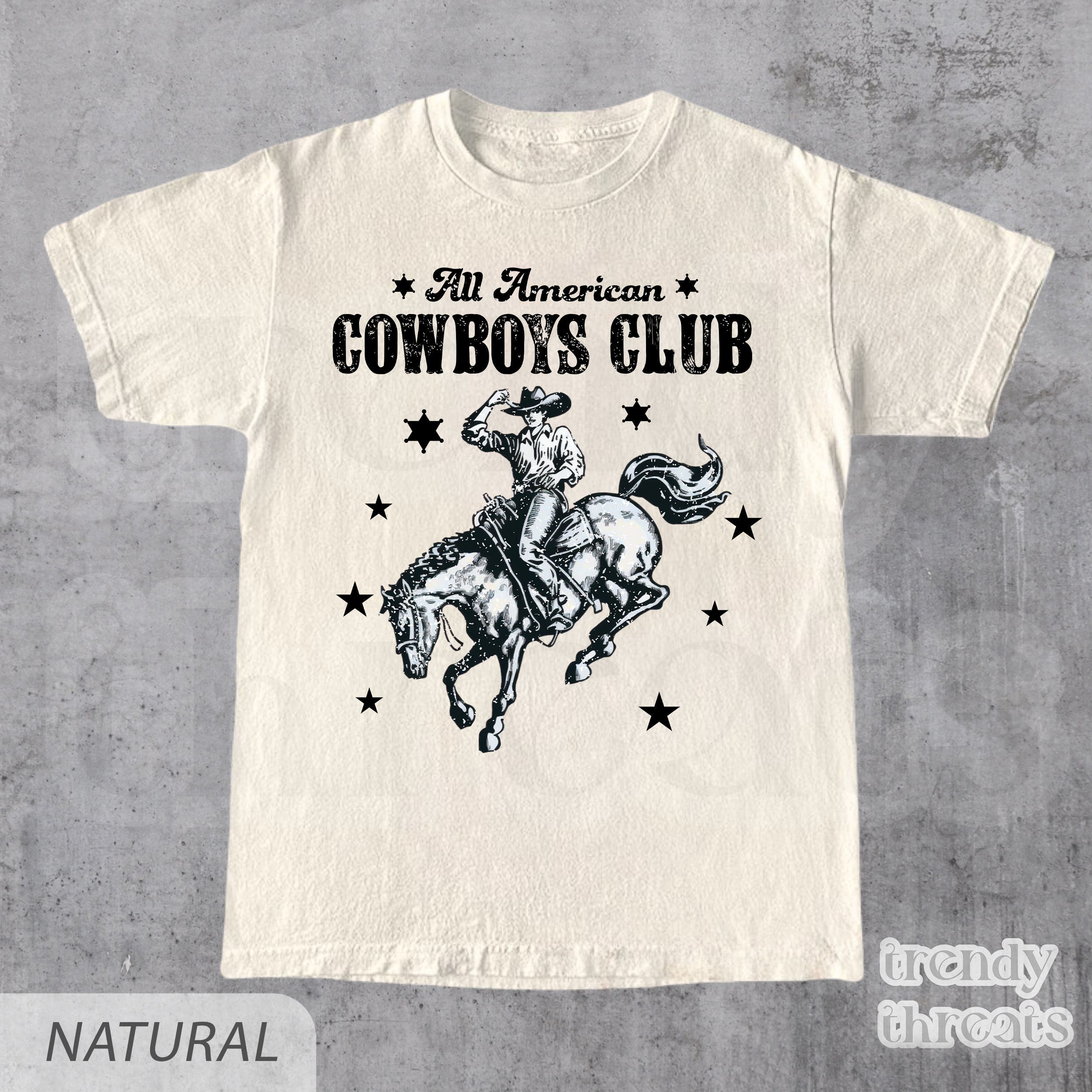 Western Cowboy All American Cowboys Club Graphic T-Shirt