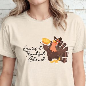 Thanksgiving Turkey Greateful Thanksful Graphic T-Shirt