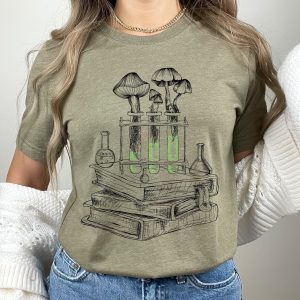 Mushroom Grunge Mycology Bookish Mycelium Graphic T-Shirt