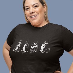 Ghost Cat Halloween Cute Graphic T-Shirt