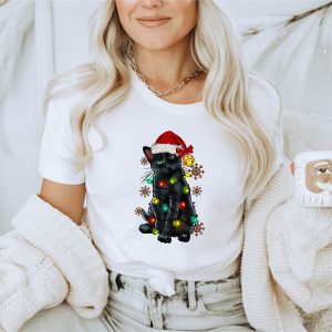 Cat Christmas Lover Mom Light Gift For Women Graphic T-Shirt