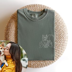 Custom Pet Portrait Personalized With Dog Graphic T-Shirt