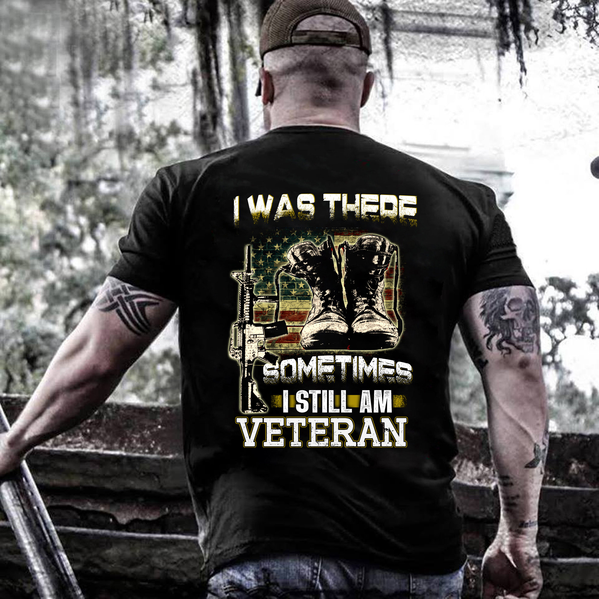 Veteran Hoodie Gift Dad I Was There Sometimes Graphic T-Shirt