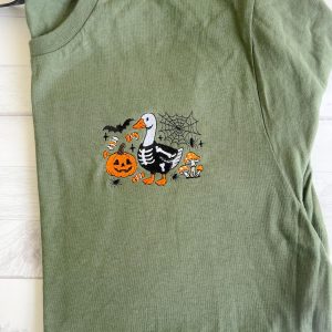 Halloween Goose Witch Graphic T-Shirt