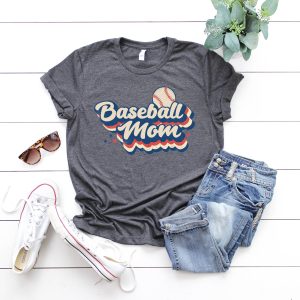 Baseball Mom Retro Mama Cute For Women Graphic T-Shirt