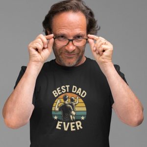 Best Dad Ever Retro Sunset And Son Perfect Graphic T-Shirt