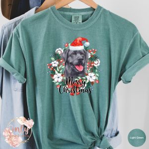 Merry Christmas Black Labrador Dog Gift Graphic T-Shirt