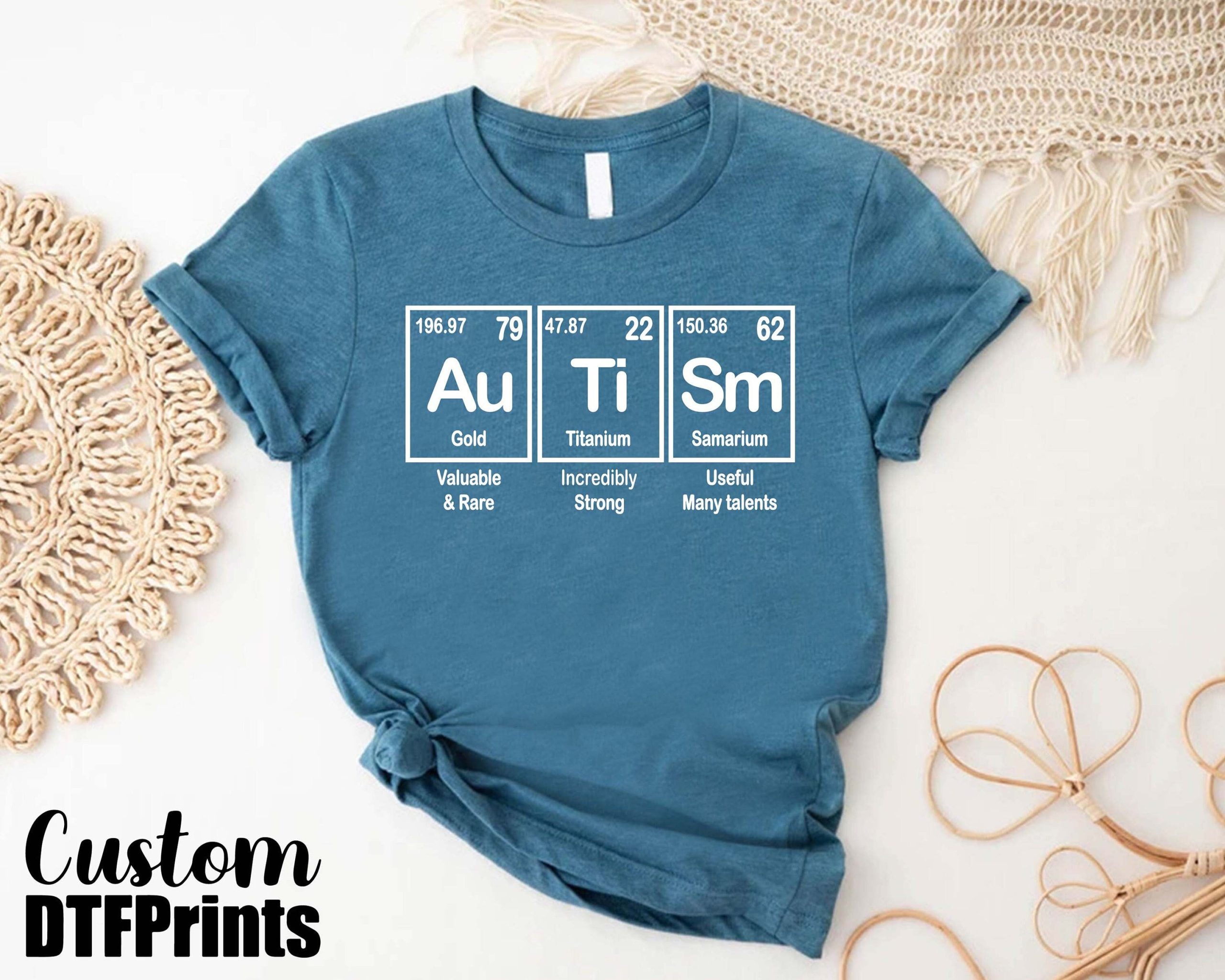 Autism Aware Periodic Table Sped Teacher Gift Graphic T-Shirt