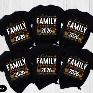 Personalized Thanksgiving Family 2026 Custom Graphic T-Shirt