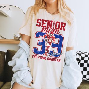 Custom Photo Senior Football Mom Player Graphic T-Shirt