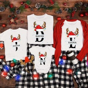Matching Family Christmas Personalized Gift Graphic T-Shirt