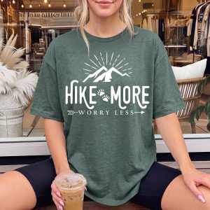 Hiking Hike More Worry Less Adventure Graphic T-Shirt