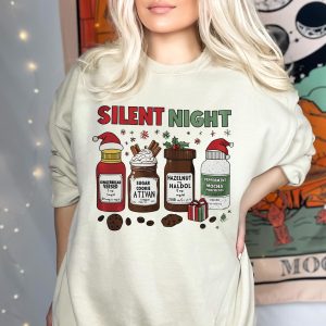 Christmas Nurse Sweatshirt Silent Night Graphic T-Shirt