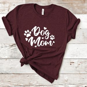 Proud Dog Mom Retro Script Fur Mama Graphic T-Shirt