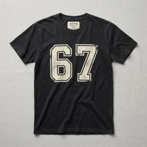 Six Seven 6 7 Vintage Distressed Athletic Graphic T-Shirt