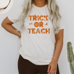 Trick or Teach Spooky Season Halloween Graphic T-Shirt